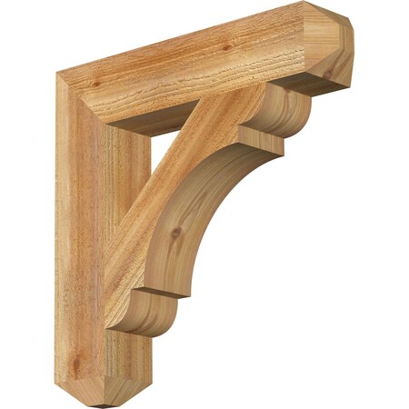 Ekena Millwork Olympic Craftsman Rough Sawn Bracket, Western Red Cedar, 4"W x 20"D x 20"H BKT04X20X20OLY04RWR